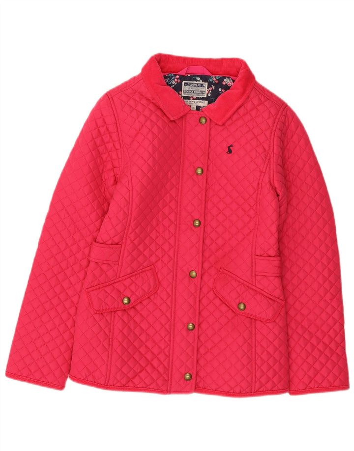 JOULES Girls Quilted Jacket 11-12 Years Pink Polyester
