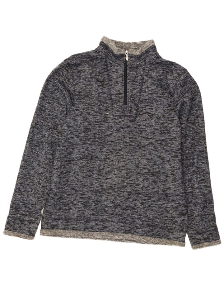 Weird Fish Mens Zip Neck Sweatshirt Jumper Medium Blue Flecked Polyester