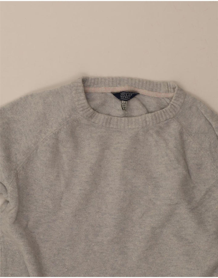 JOULES Womens Boat Neck Jumper Sweater UK 12 Medium Grey Acrylic Vintage Joules and Second-Hand Joules from Messina Hembry 