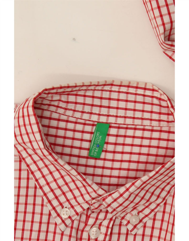 BENETTON Mens Shirt Small Red Check Vintage Benetton and Second-Hand Benetton from Messina Hembry 