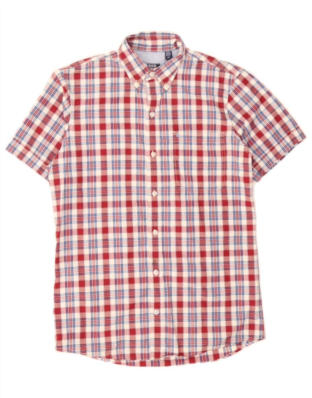 IZOD Mens Short Sleeve Shirt Small Red Check Cotton Vintage Izod and Second-Hand Izod from Messina Hembry 