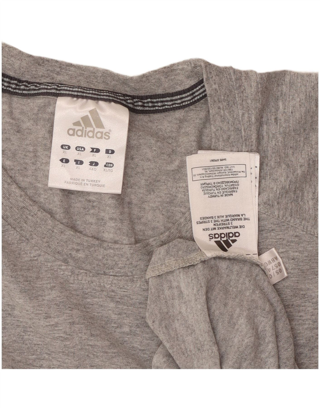 ADIDAS Mens Graphic T-Shirt Top XL Grey Flecked Cotton