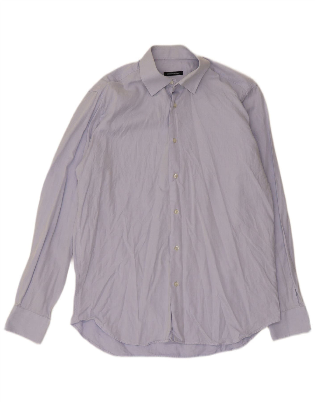 Roccobarocco Mens Shirt Size 40 15 3/4 Medium Blue Cotton