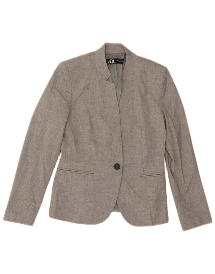 Zara Womens 1 Button Blazer Jacket EU 36 XS Grey