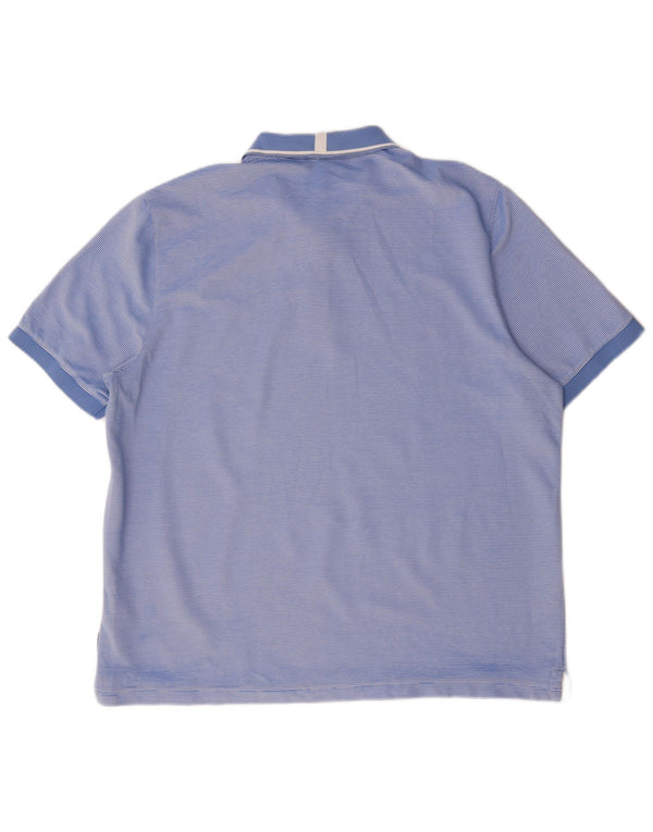 Ted Baker Mens Polo Shirt Size 6 2XL Blue Striped Polyester