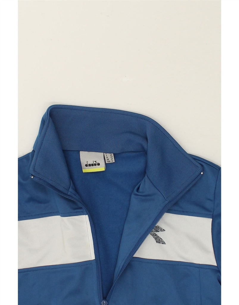 DIADORA Mens Graphic Tracksuit Top Jacket UK 34 XS Blue Colourblock | Vintage Diadora | Thrift | Second-Hand Diadora | Used Clothing | Messina Hembry 