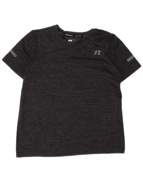 Russell Athletic Boys T-Shirt Top 6-7 Years Small Grey Flecked