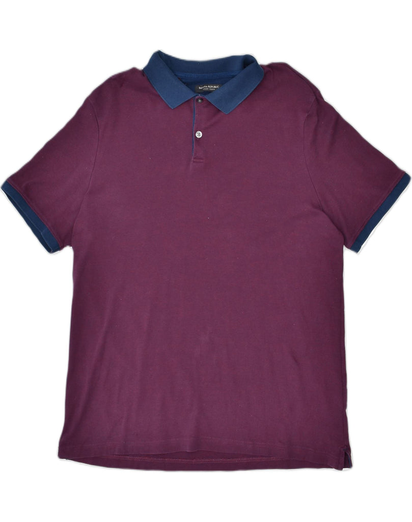 BANANA REPUBLIC Mens Standard Fit Polo Shirt XL Maroon Cotton | Vintage | Thrift | Second-Hand | Used Clothing | Messina Hembry 