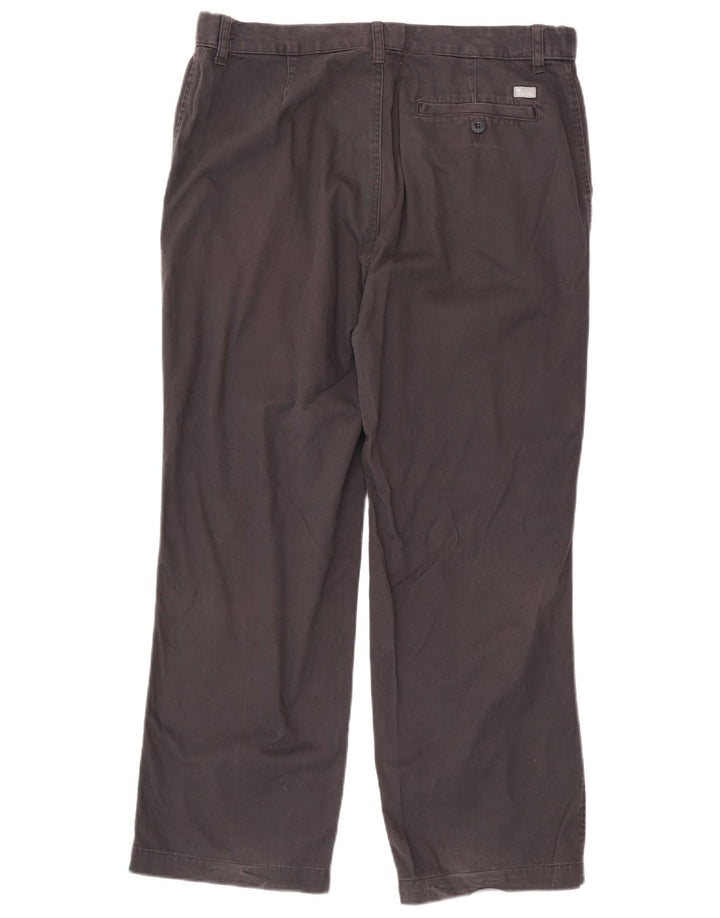 MARKS & SPENCER Mens Blue Harbour Straight Chino Trousers W36 L29 Grey