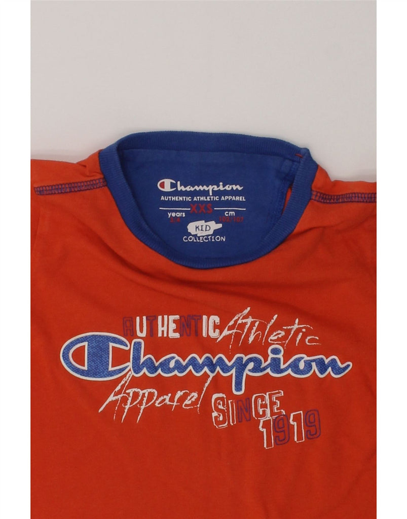 CHAMPION Boys Graphic T-Shirt Top 3-4 Years 2XS Red | Vintage Champion | Thrift | Second-Hand Champion | Used Clothing | Messina Hembry 