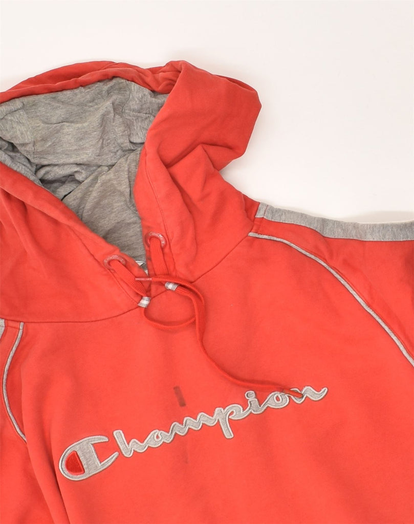 CHAMPION Mens Graphic Hoodie Jumper Large Red Cotton | Vintage Champion | Thrift | Second-Hand Champion | Used Clothing | Messina Hembry 