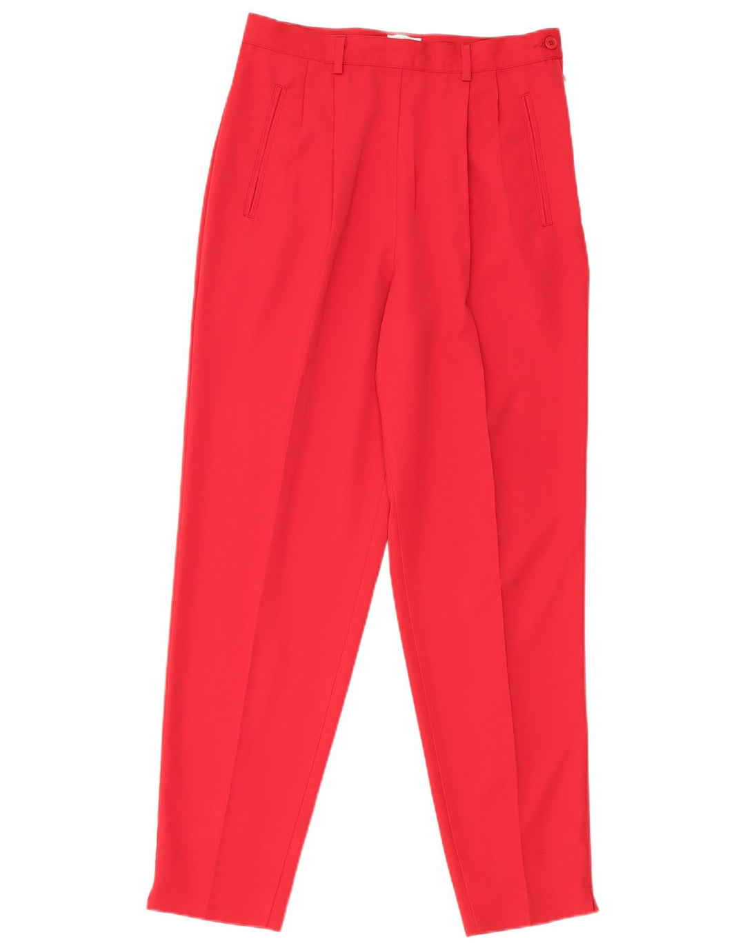 Benetton Womens Pegged Suit Trousers IT 44 Medium W26 L28 Red Polyester