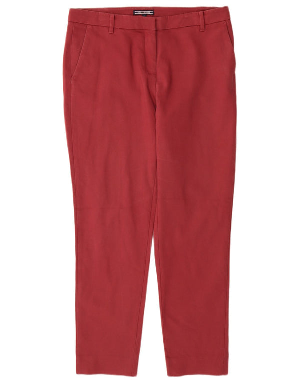 Tommy Hilfiger Womens Slim Chino Trousers US 10 Large W30 L28 Burgundy