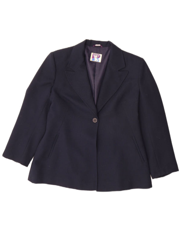 Yessica Womens 1 Button Blazer Jacket EU 42 Large Navy Blue Polyester