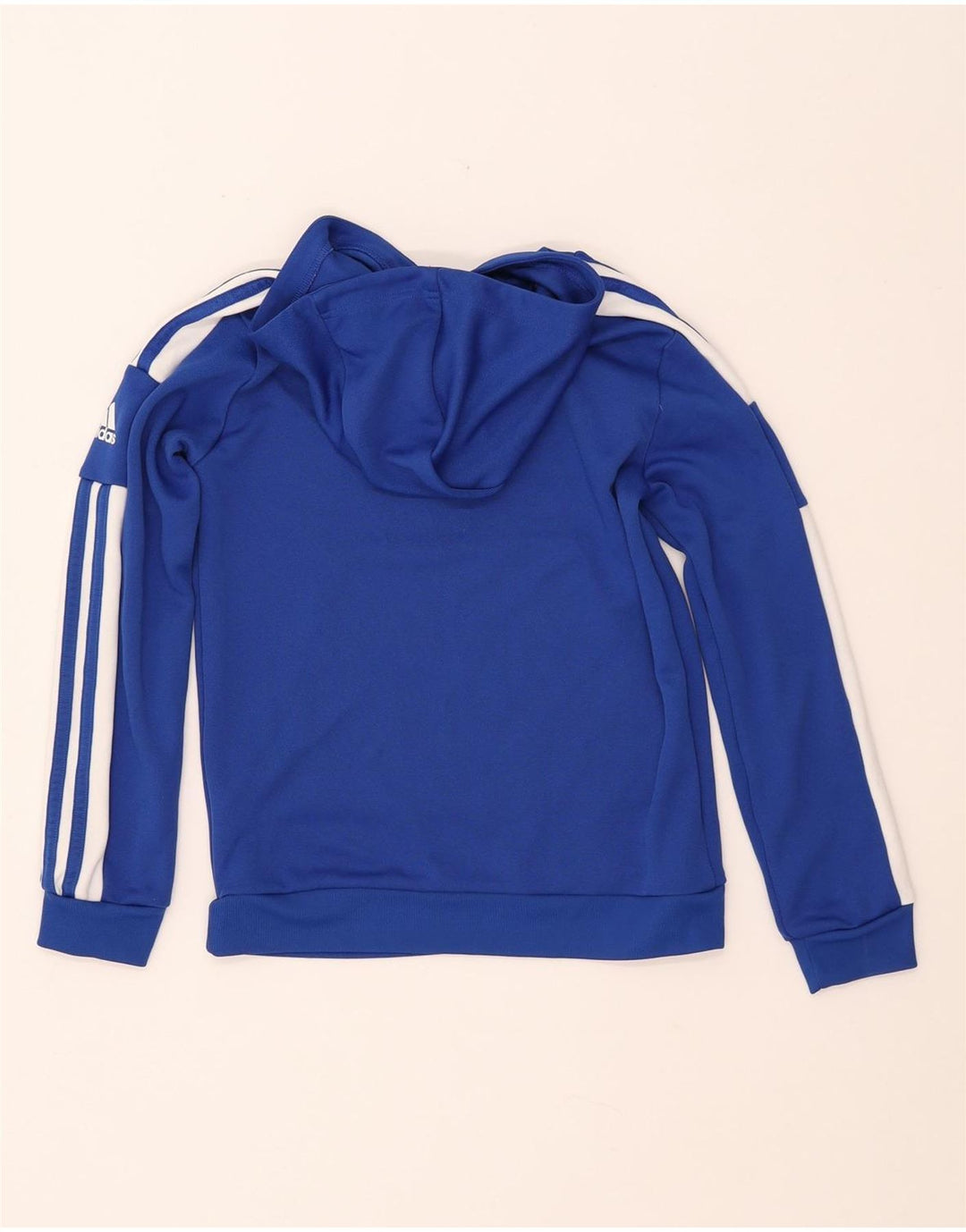 ADIDAS Boys Hoodie Jumper 11-12 Years Blue Polyester