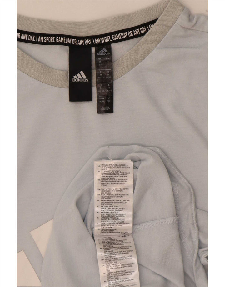 Adidas Womens Graphic Vest Top UK 12/14 Medium Blue Polyester