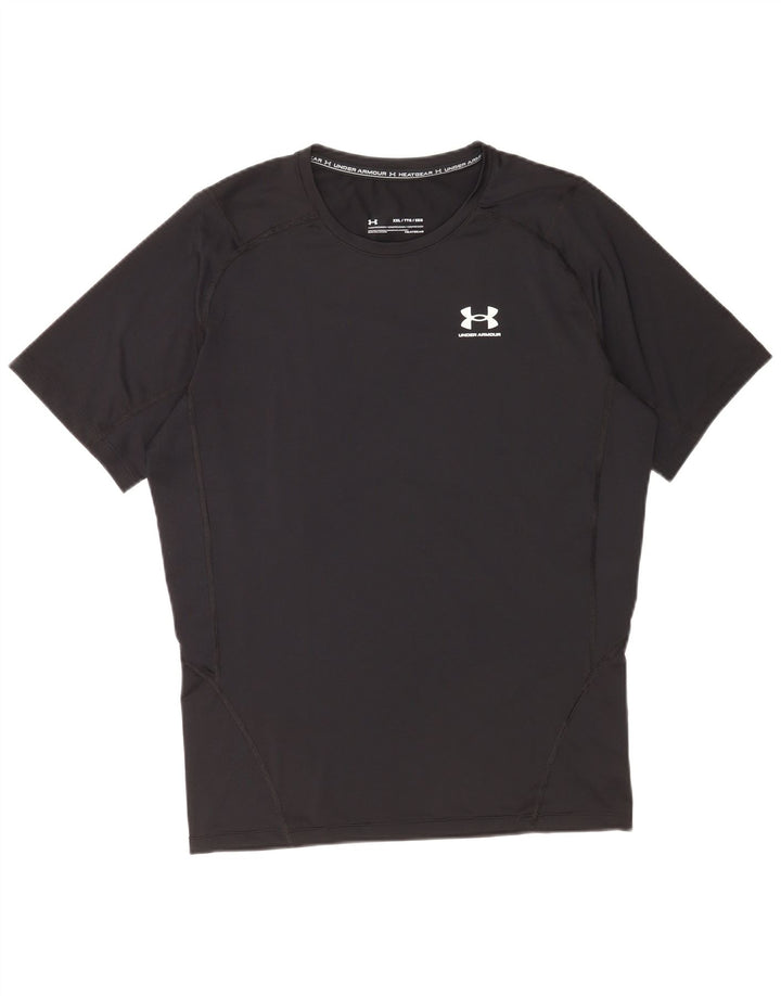 Under Armour Mens Compression T-Shirt Top 2XL Black Polyester