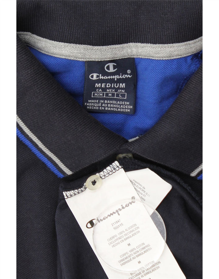 Champion Mens Polo Shirt Medium Navy Blue Cotton