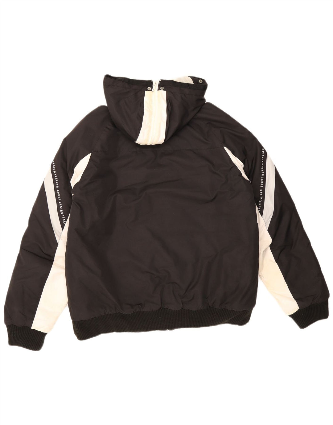 Lotto Mens Hooded Padded Jacket UK 40 Large Black Colourblock Polyester