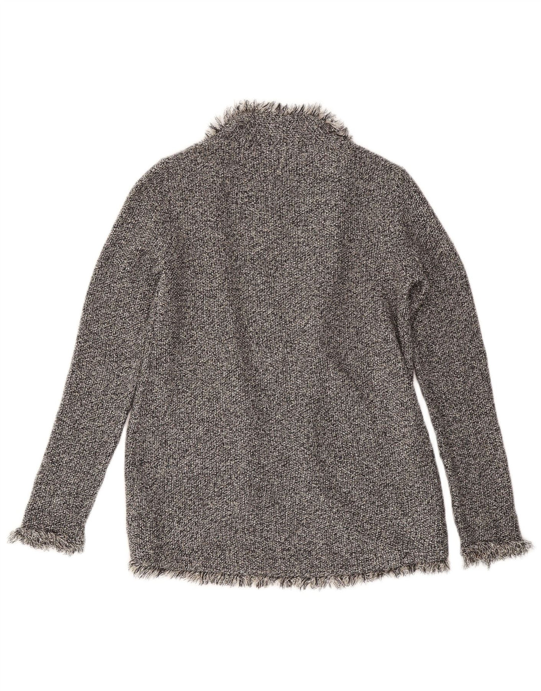 ZARA Womens Open Cardigan Sweater UK 12 Medium Grey Flecked Viscose