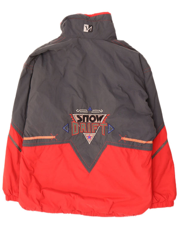 Vintage Mens Graphic Windbreaker Jacket UK 40 Large Red Colourblock