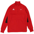 Adidas Mens Graphic Zip Neck Pullover Tracksuit Top Medium Red Polyester