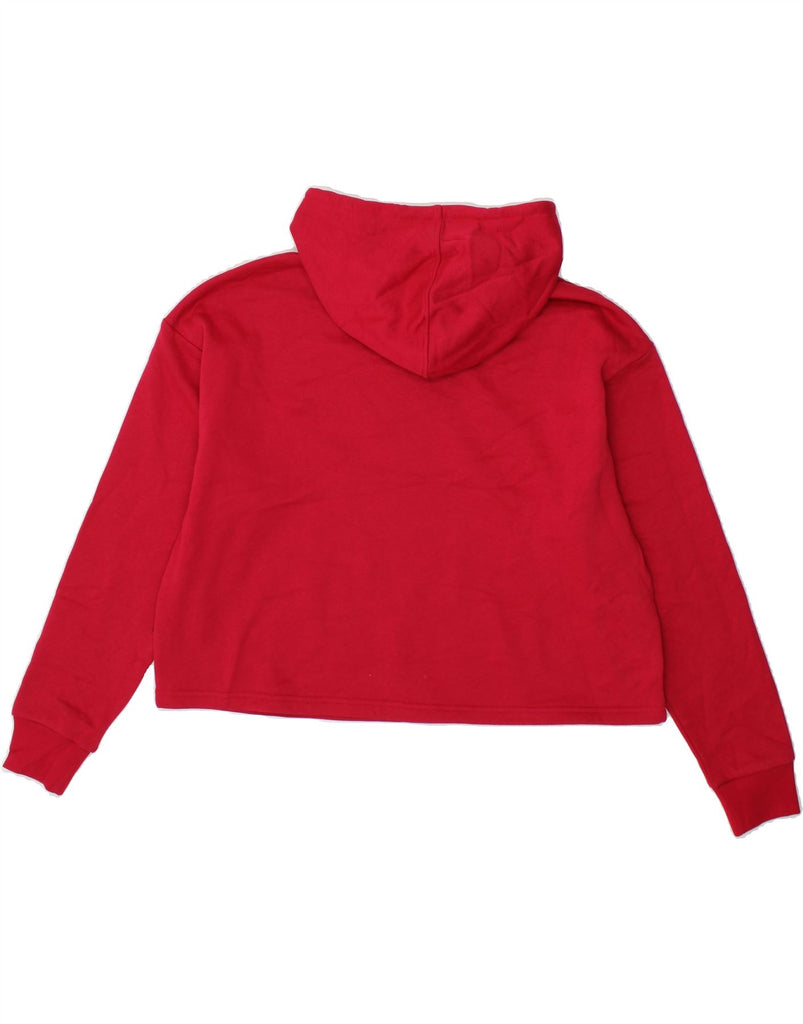 PUMA Womens Oversized Crop Graphic Hoodie Jumper UK 12 Medium Pink Cotton Vintage Puma and Second-Hand Puma from Messina Hembry 