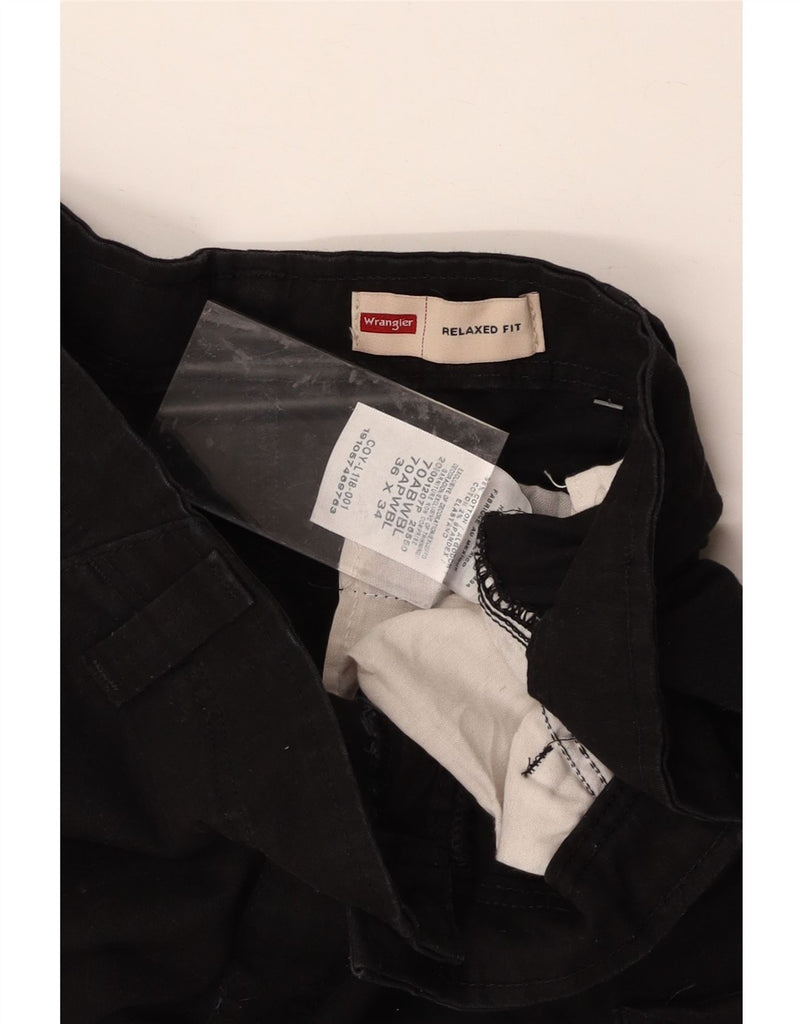 WRANGLER Mens Relaxed Fit Cargo Trousers W36 L34 Black Cotton Vintage Wrangler and Second-Hand Wrangler from Messina Hembry 