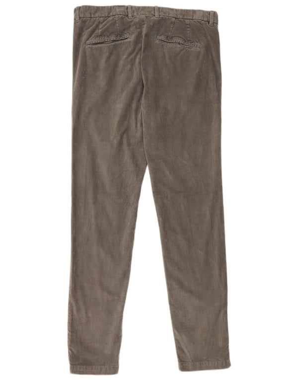 Benetton Womens Skinny Corduroy Trousers IT 48 XL W34 L31 Grey Cotton