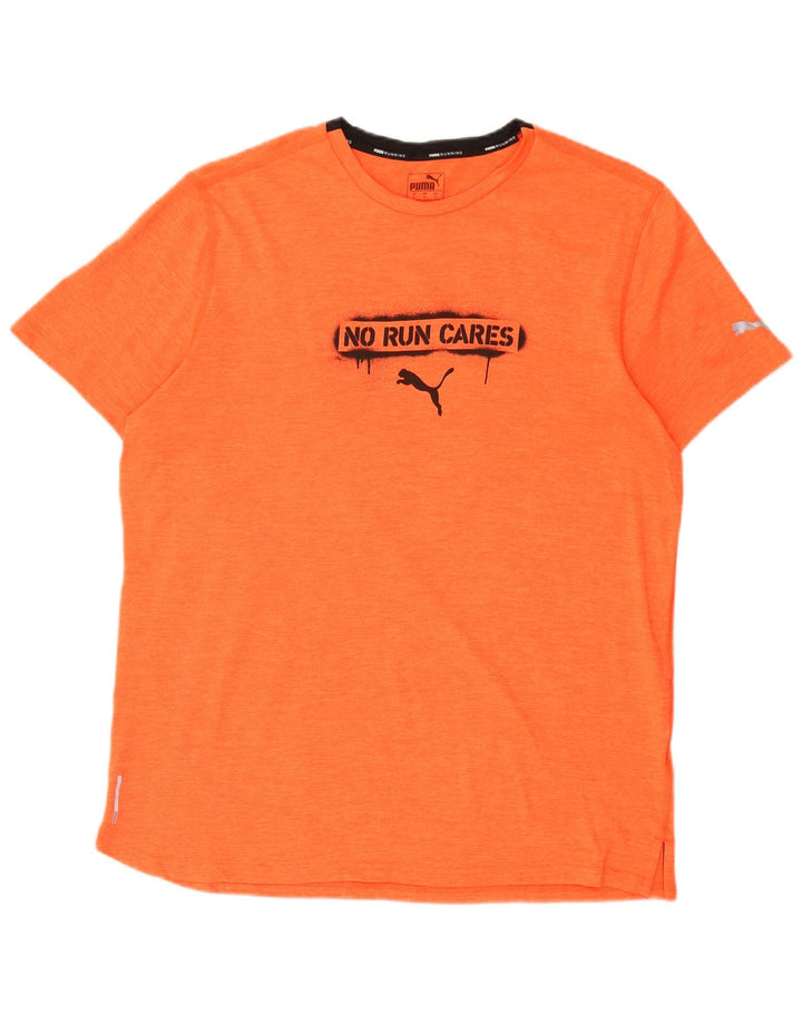 Puma Mens Graphic T-Shirt Top XL Orange