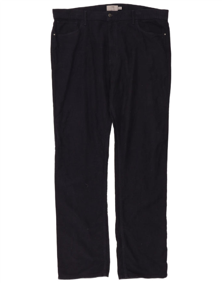 MARKS & SPENCER Mens Regular Fit Straight Jeans W40 L35 Navy Blue Cotton
