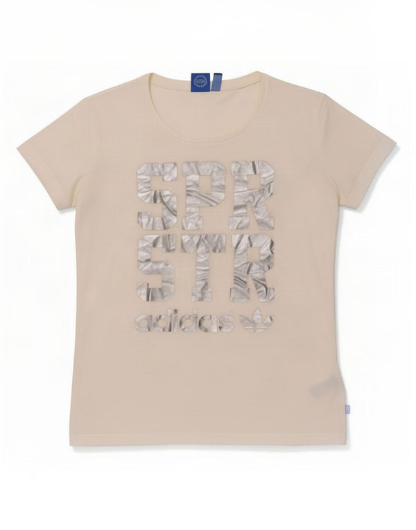 Adidas Womens Graphic T-Shirt Top UK 10 Small White Polyester