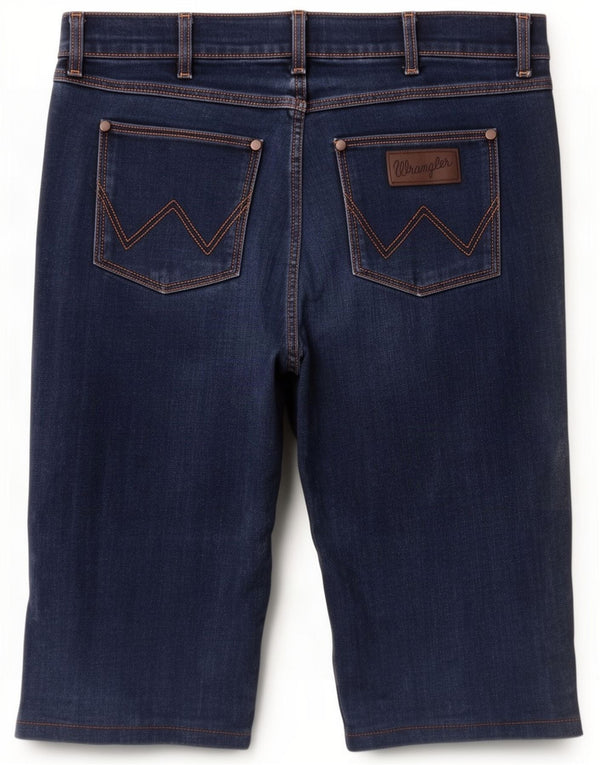 Wrangler Mens Greensboro Denim Bermuda Shorts W34 Large Navy Blue Cotton