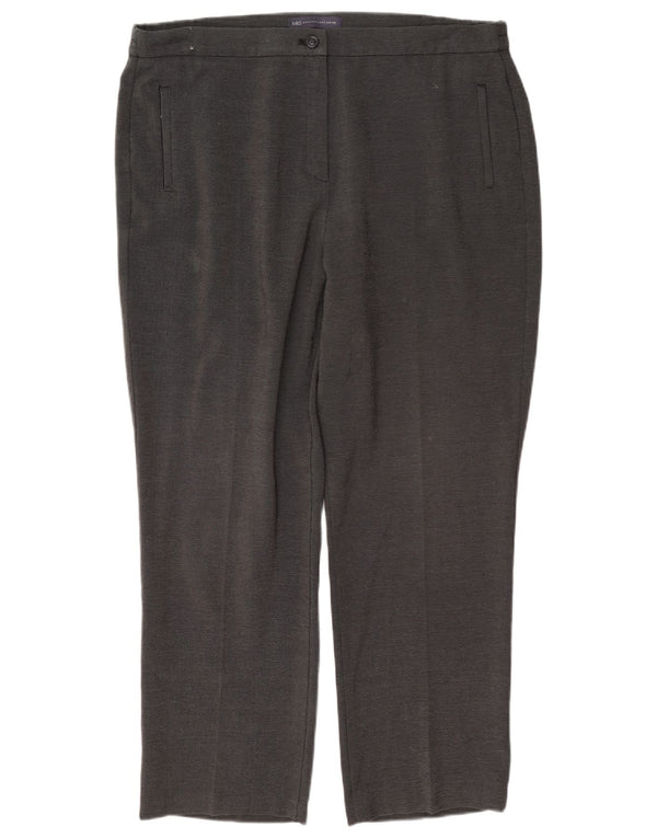 Marks & Spencer Womens Straight Casual Trousers UK 14 Large W34 L27 Grey