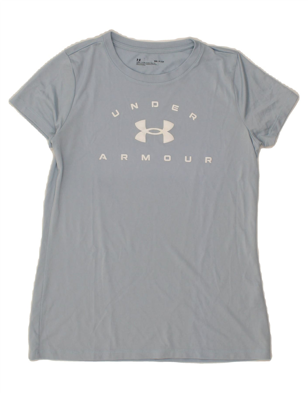 UNDER ARMOUR Womens Graphic T-Shirt Top UK 10 Small Blue Vintage Under Armour and Second-Hand Under Armour from Messina Hembry 
