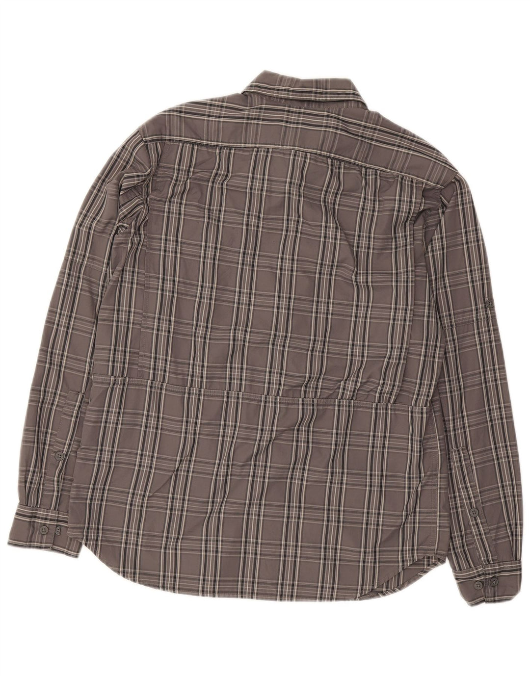 Columbia Mens Shirt Medium Grey Plaid Nylon
