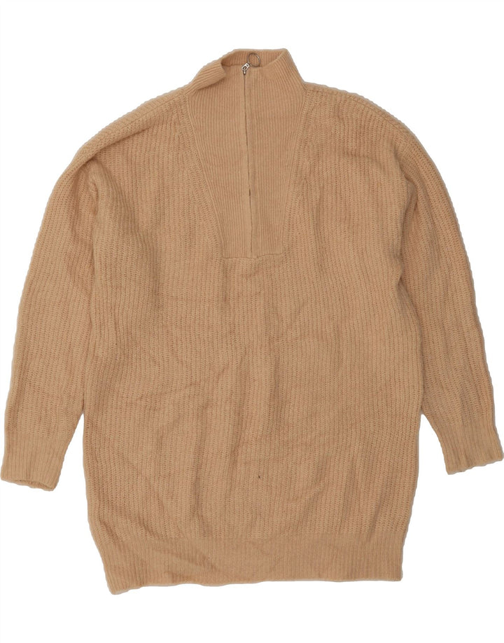 JACK WILLS Womens Oversized Zip Neck Jumper Sweater UK 10 Small  Beige Vintage Jack Wills and Second-Hand Jack Wills from Messina Hembry 