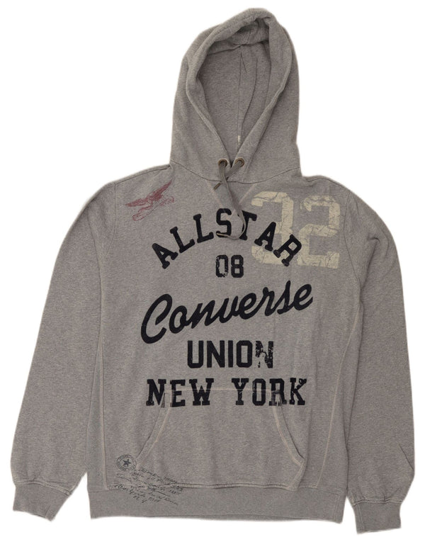 Converse Mens Graphic Hoodie Jumper XL Grey
