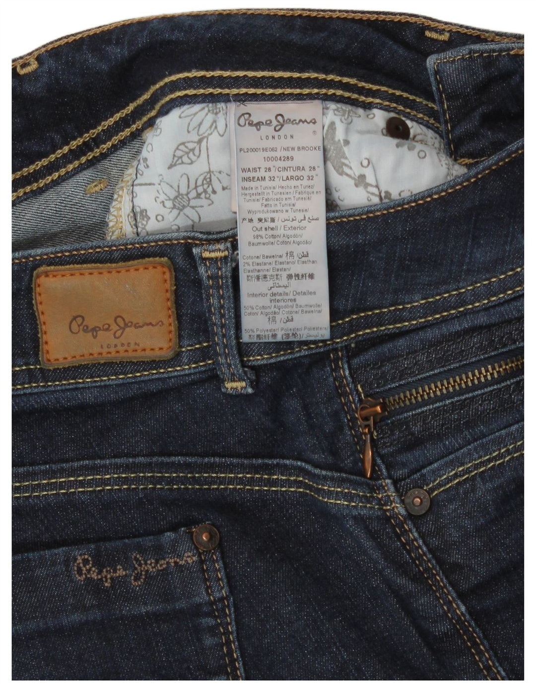 PEPE Jeans Womens Slim Jeans W28 L32 Blue Cotton