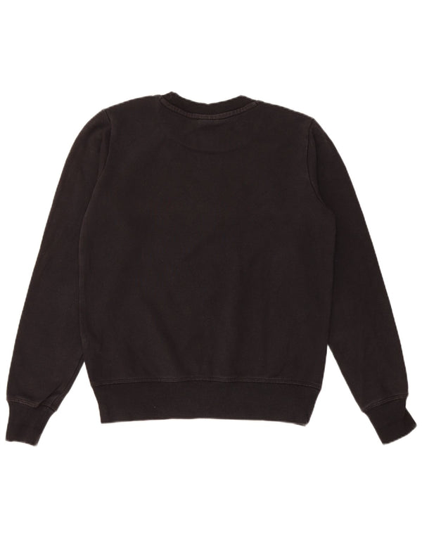 Champion Womens Graphic Sweatshirt Jumper UK 10 Small Black Cotton