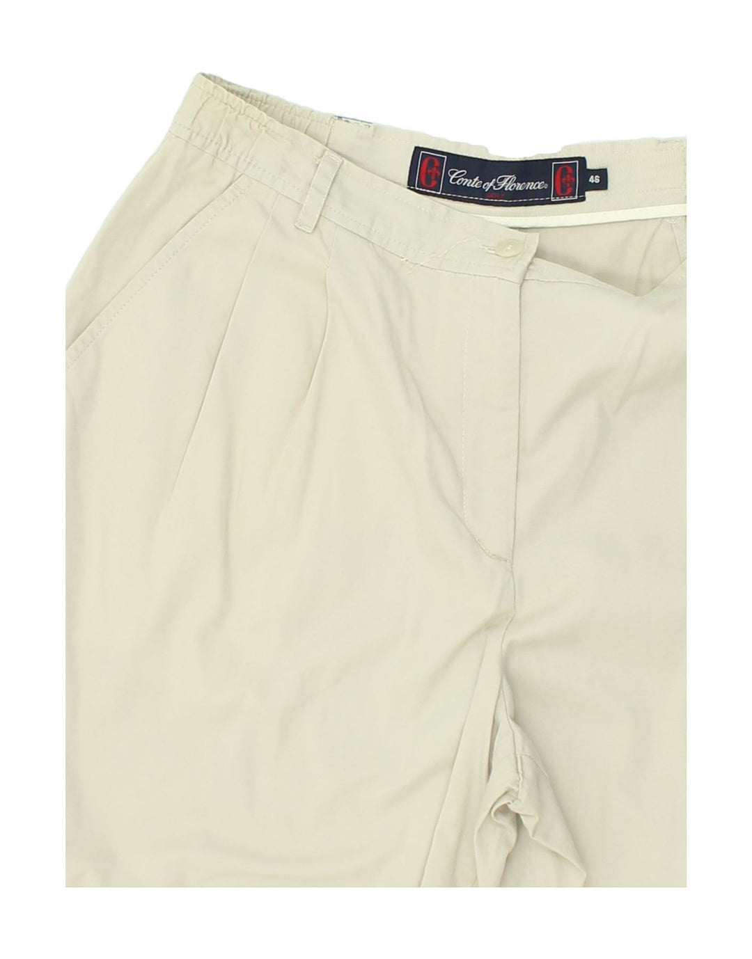 CONTE OF FLORENCE Womens High Waist Chino Shorts IT 46 Large W30 Beige | Vintage Conte of Florence | Thrift | Second-Hand Conte of Florence | Used Clothing | Messina Hembry 