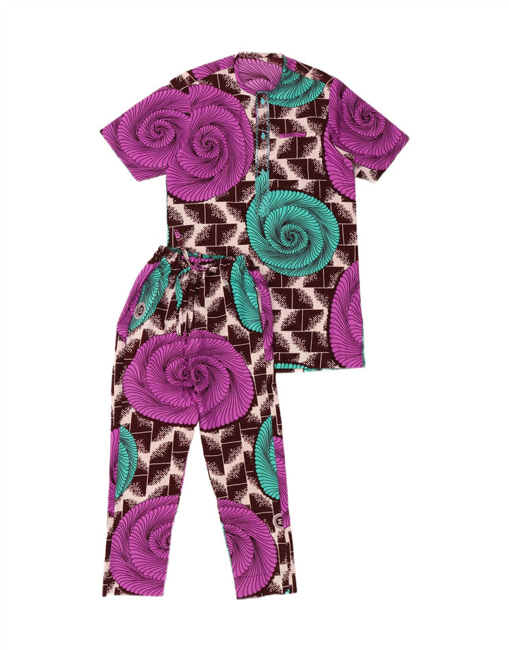 VINTAGE Girls 2 Piece Set 10-11 Years Multicoloured Geometric
