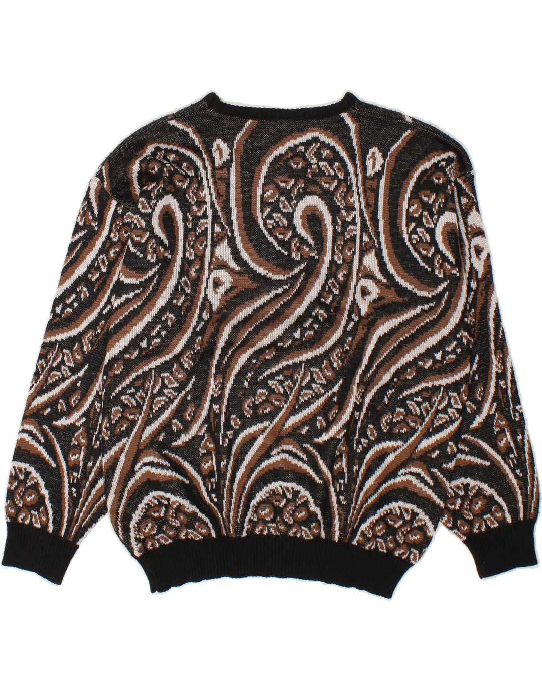 C&A Womens Abstract Pattern Boat Neck Jumper Sweater IT 48 XL Grey Acrylic Vintage C&A and Second-Hand C&A from Messina Hembry 