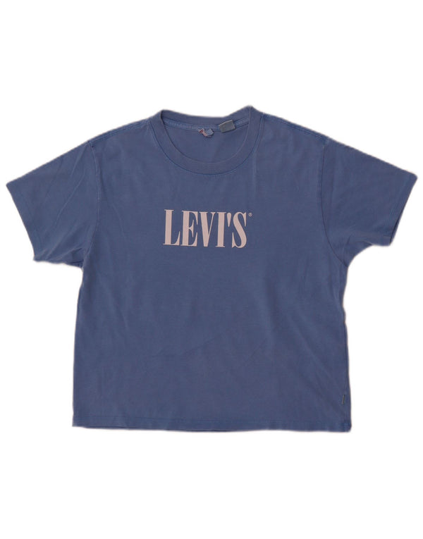 Levi's Womens Oversized Graphic T-Shirt Top UK 6 XS Blue Cotton