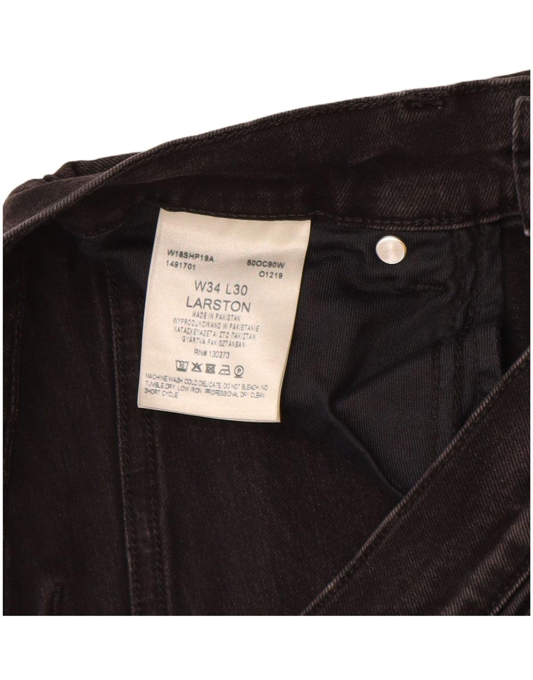 WRANGLER Mens Larston Slim Jeans W34 L28 Black Cotton