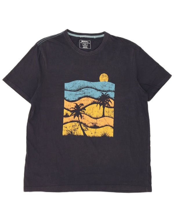 Mountain Warehouse Mens Graphic T-Shirt Top XL Navy Blue Cotton