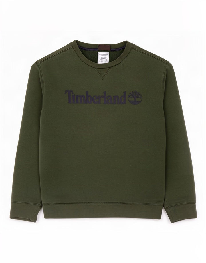 Timberland Mens Graphic Sweatshirt Jumper Large Green Cotton