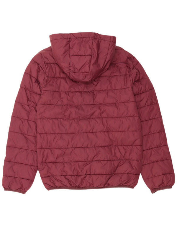 Lyle & Scott Boys Hooded Padded Jacket 14-15 Years Burgundy Nylon