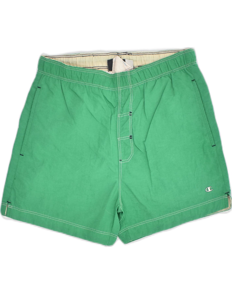 CHAMPION Boys Sport Shorts 9-10 Years Green Polyamide | Vintage Champion | Thrift | Second-Hand Champion | Used Clothing | Messina Hembry 