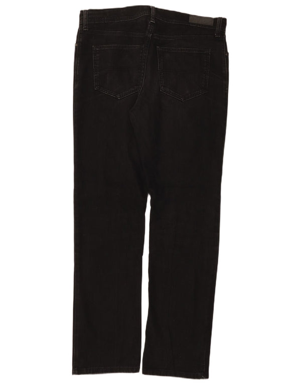 Marks & Spencer Mens Regular Straight Jeans W34 L33 Black Cotton
